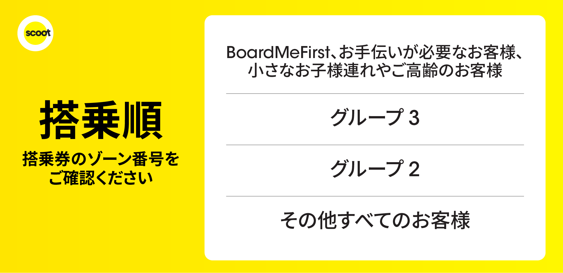 Check in (First on board)