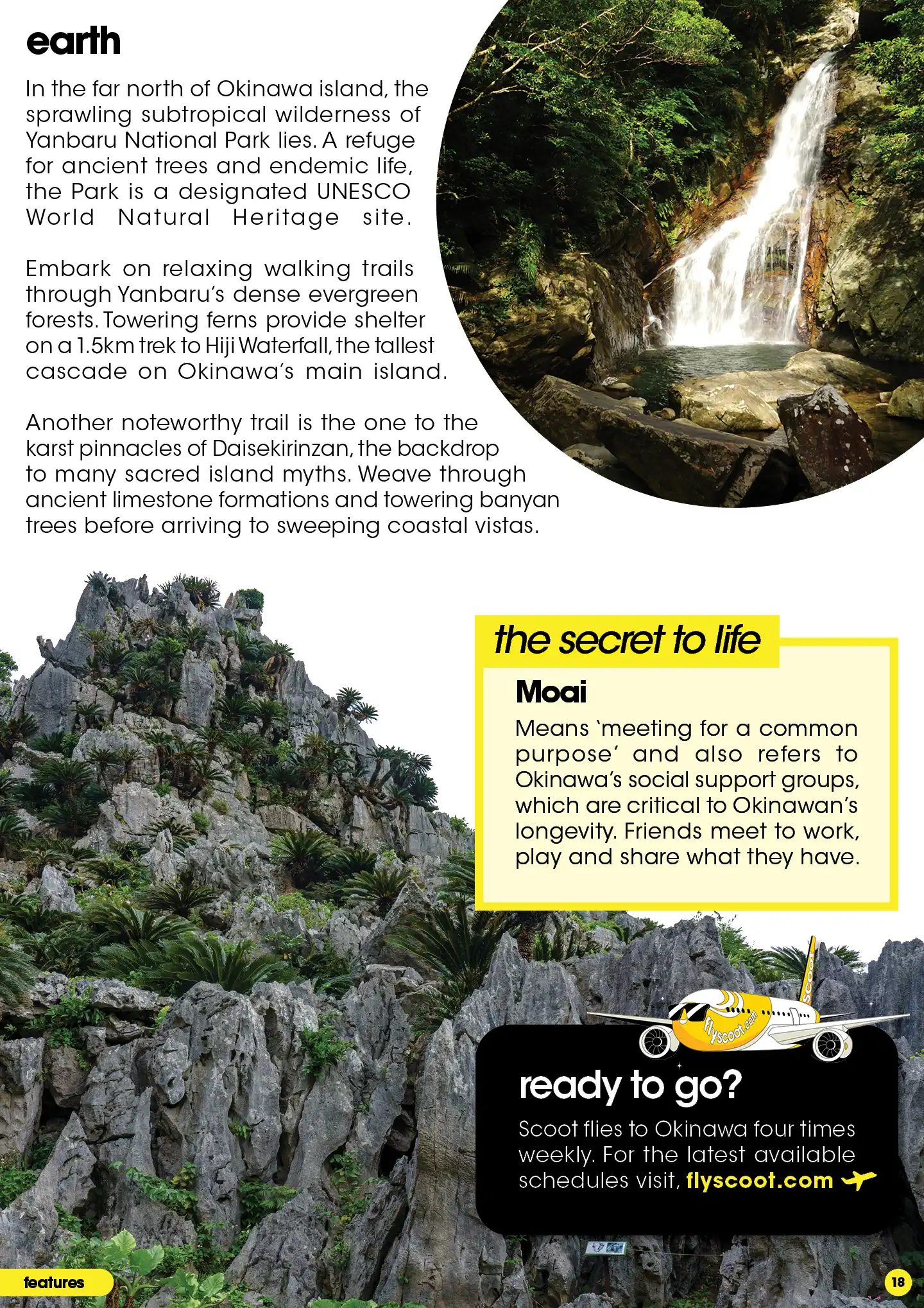 UNESCO Heritage Site, Yanbaru National Park with hiking trails and ancient limestone formations and banyan trees