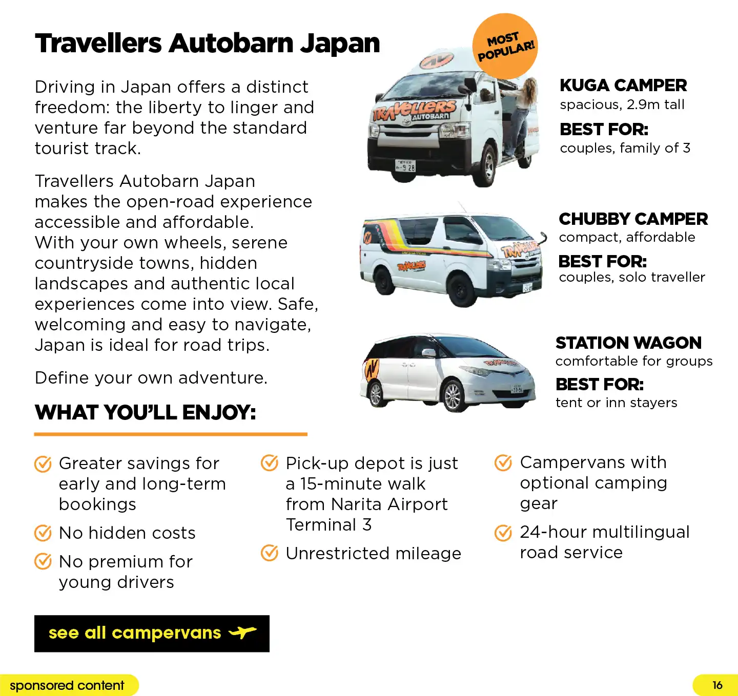 Enjoy open-road experiences with your own two wheels with Travellers Autobarn Japan