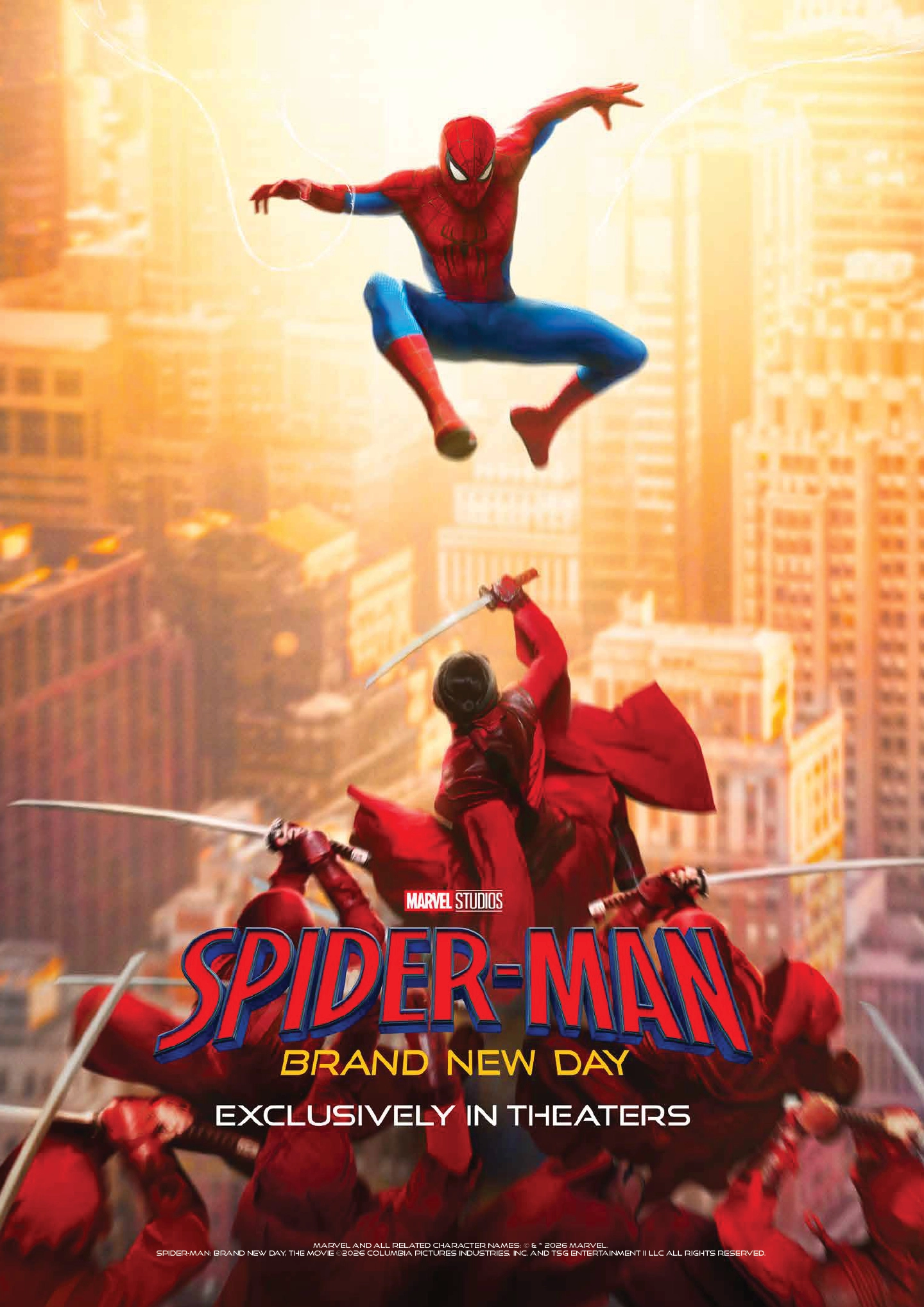 Spider-man Brand New Day promotional poster showing in theatres