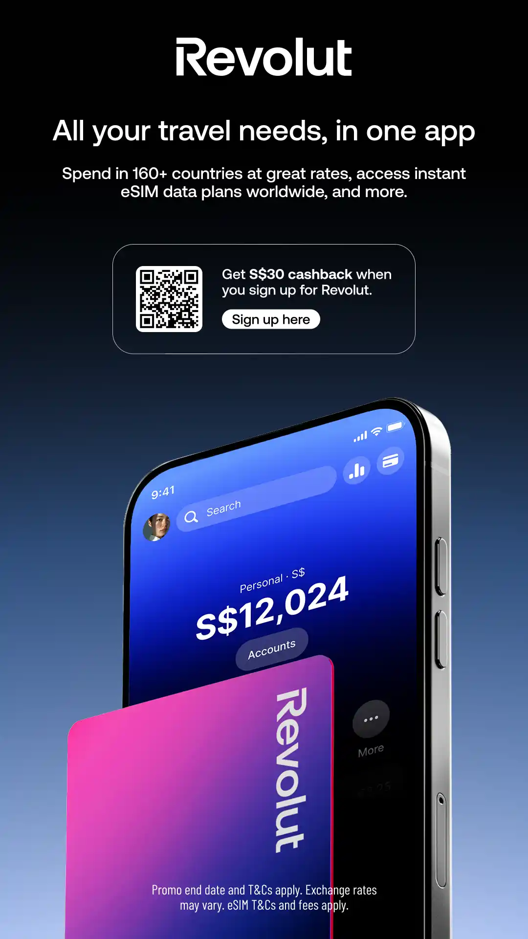 Revolut Advertisement: Get S$30 cashback when you sign up for Revolut