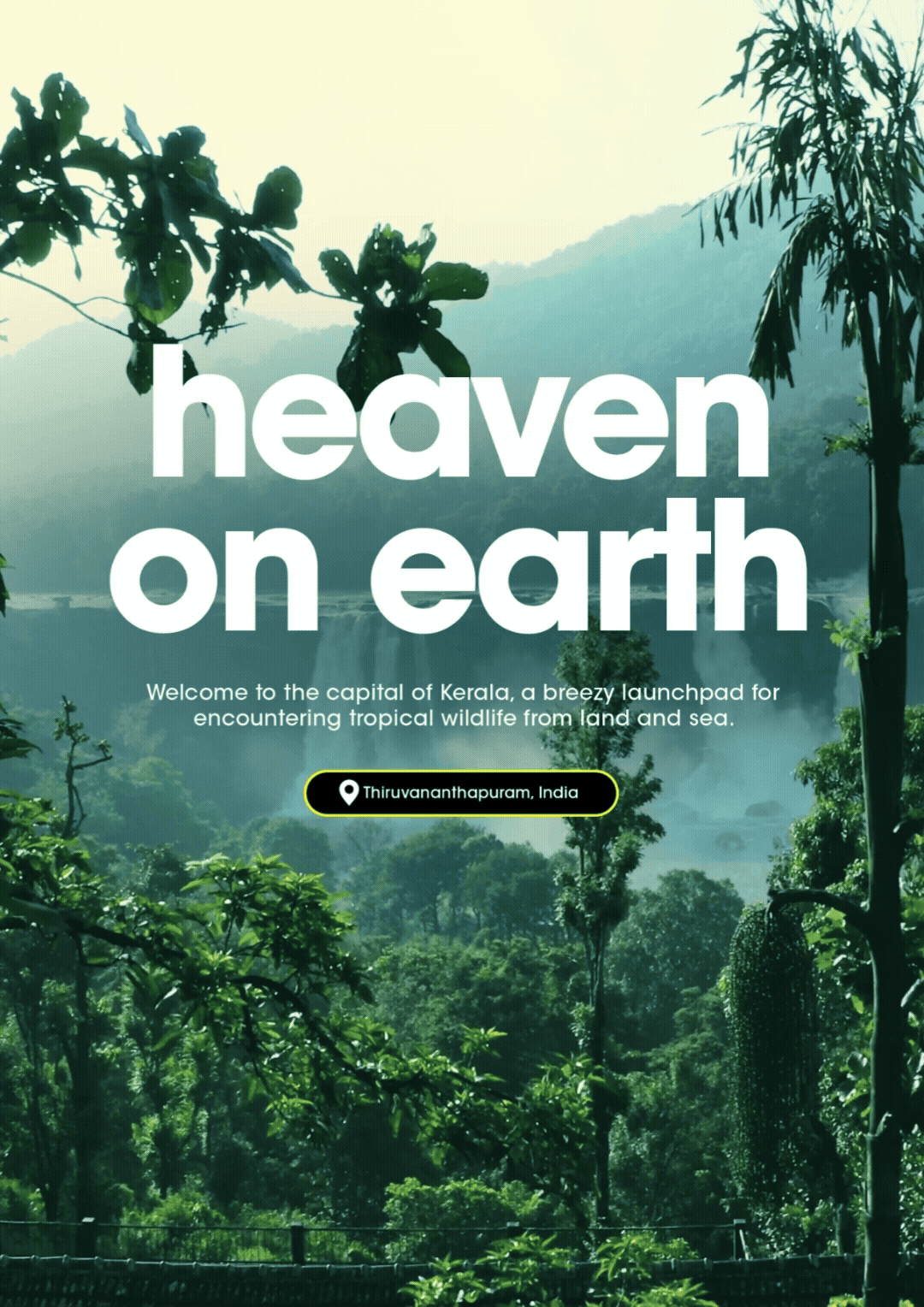 Thiruvananthapuram wildlife feature set against Kerala’s lush mountain landscape