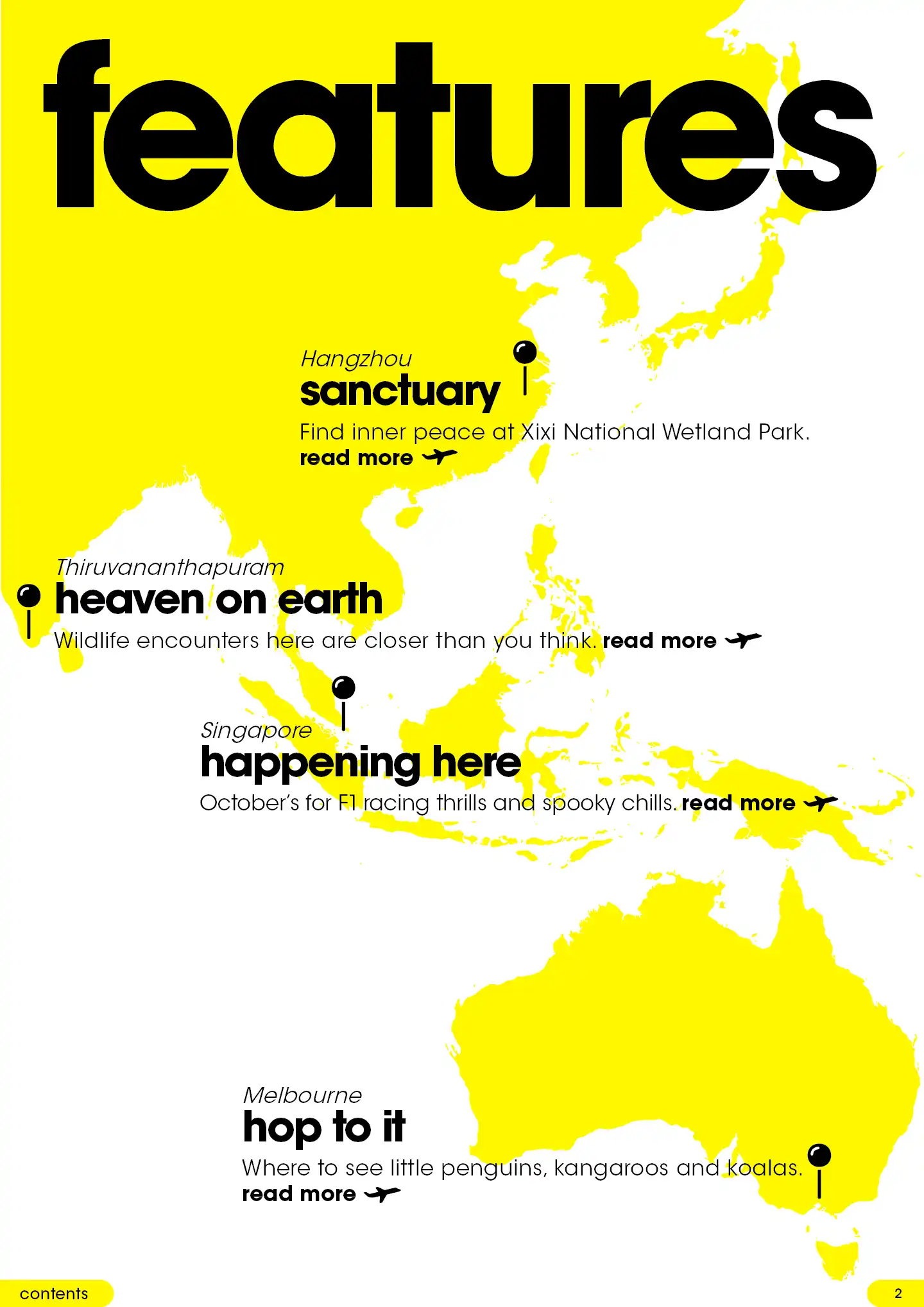 Yellow map highlights Scoot destinations across Asia and Australia