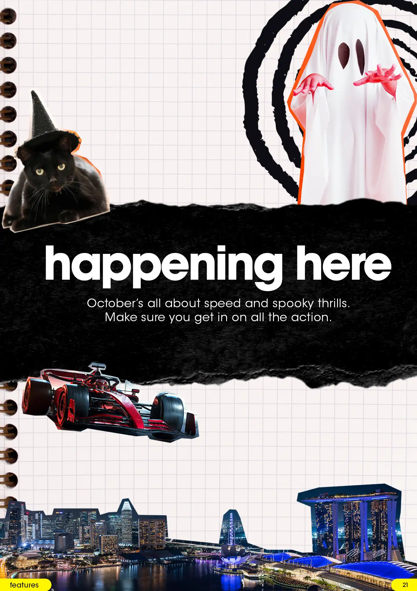 Singapore events guide featuring Formula 1, Halloween activities and spooky seasonal thrills