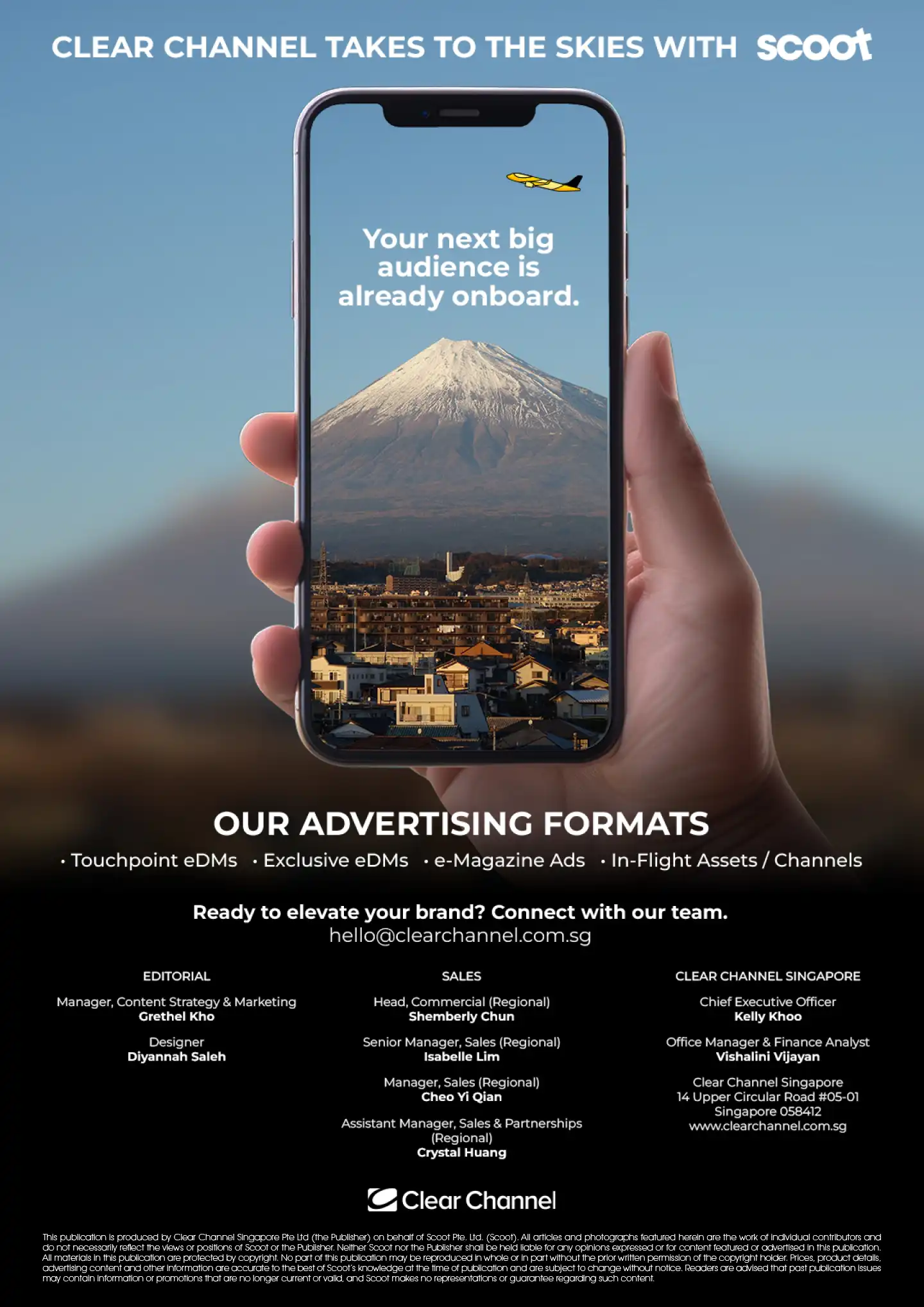 Scoot advertising guide featuring eDMs, e-Magazine ads and in-flight media formats